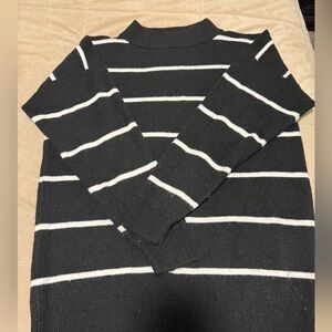 A New Day Black and White Striped Sweater